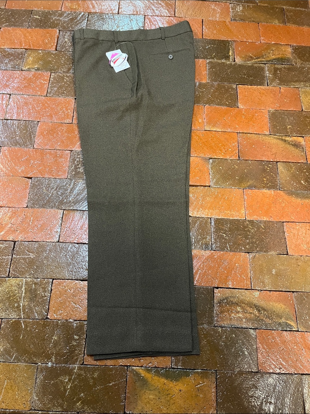 Haband’s fit forever 36” X 28” polyester flat front trousers brown 3364